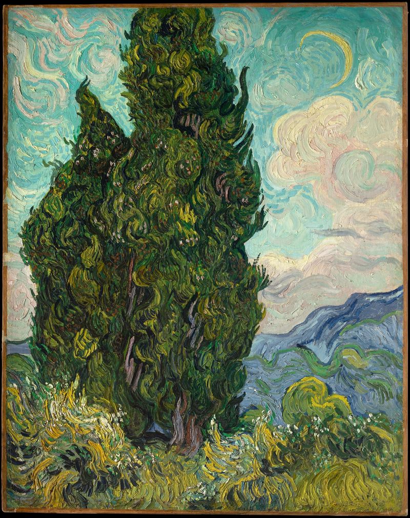 Cypresses, 1889, Vincent van Gogh